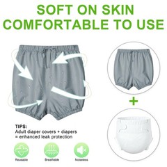 Adult Plastic Pants, Waterproof Diaper Covers for Incontinence, Leak Proof Un…