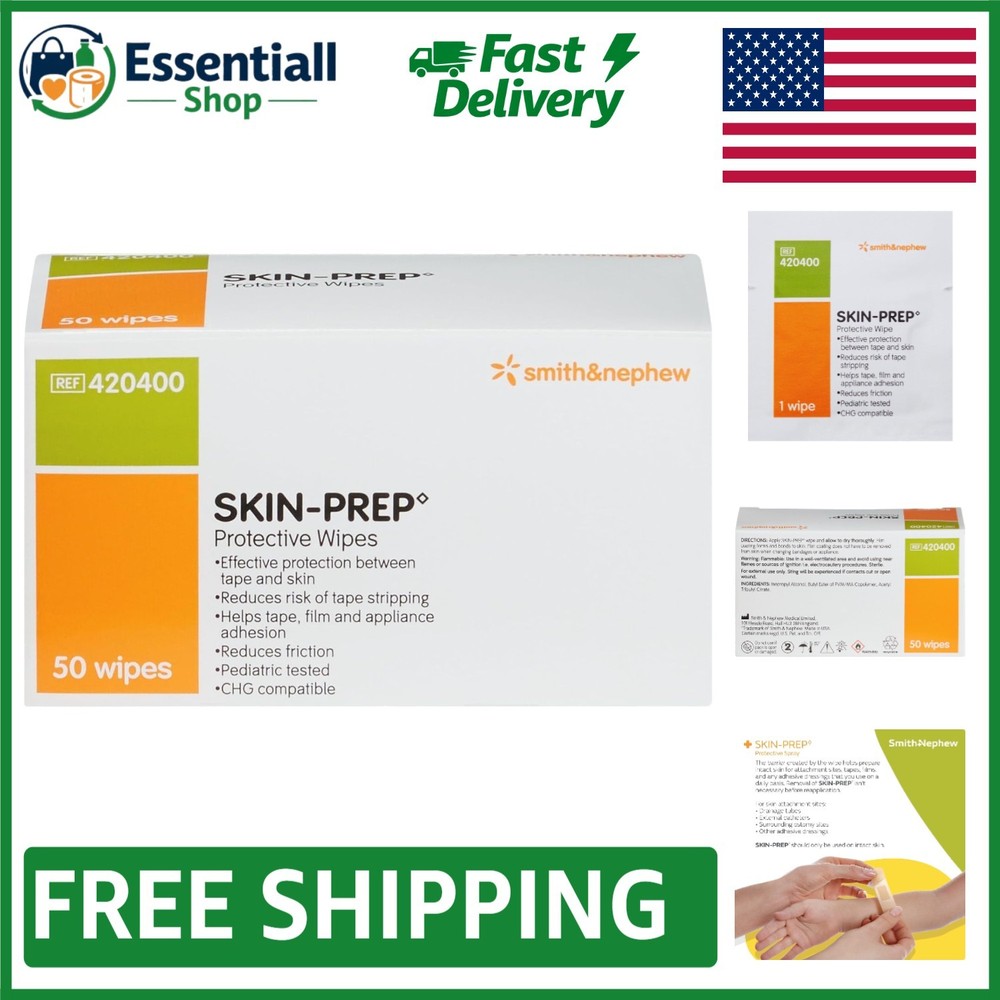 Sterile Skin-Prep Barrier Wipes – 50 Count for Sensitive Skin Protection