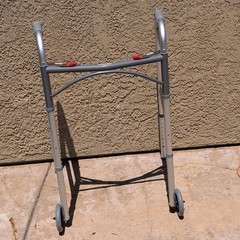 Drive Foldable Adjustable Walking Frame 2-Wheel Silver/Gray Aluminum