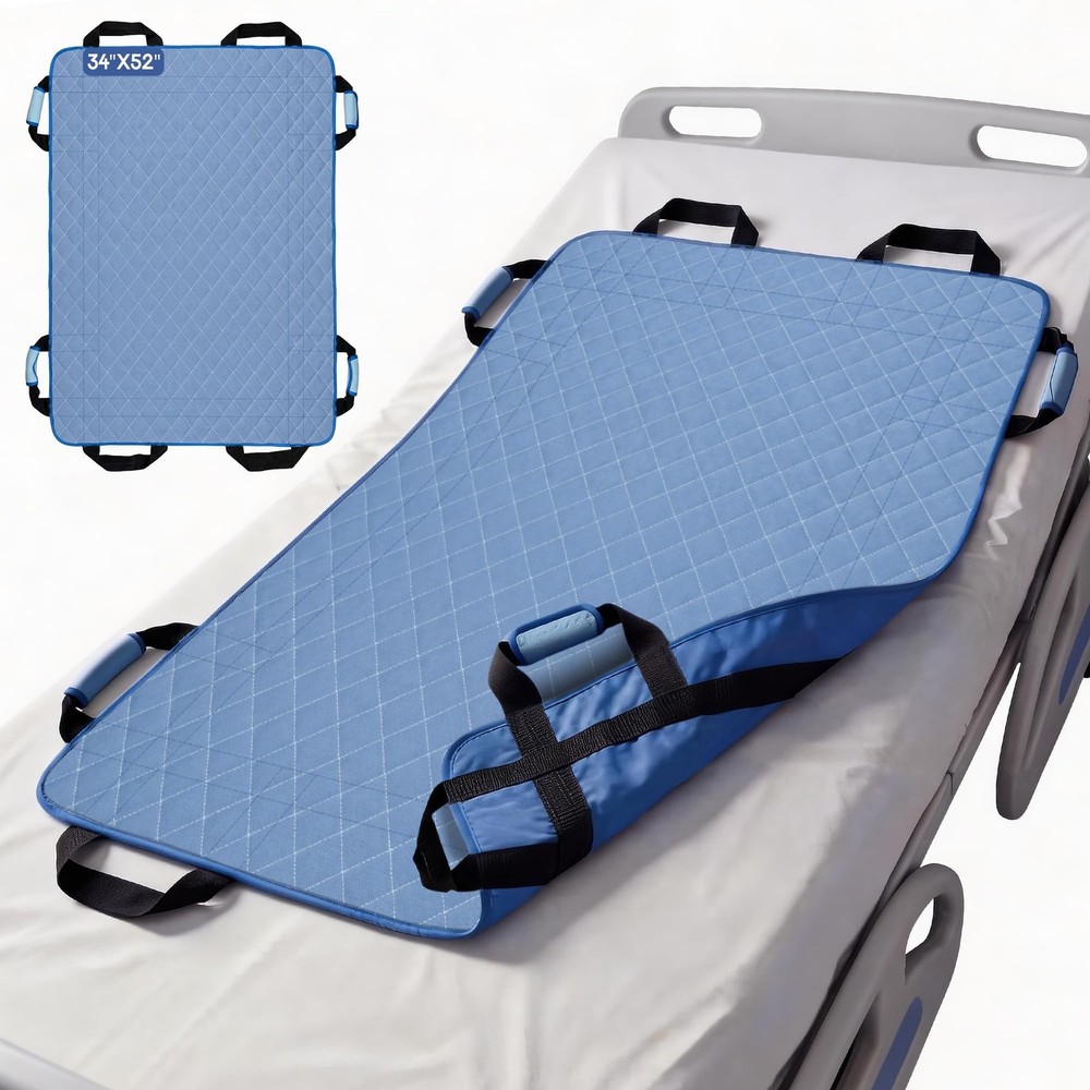 CoolShields Positioning Bed Pad with 8 Reinforced Handles, 34″ x 52″ Washable…