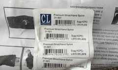 Comfortland Premium Wrist Hand Splint 31-501 Universal Right Left