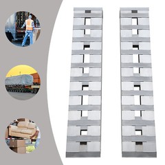 2 Pack Rectangular Trailer Ramp Aluminum Truck Car Trailer Ramp 6000 lbs