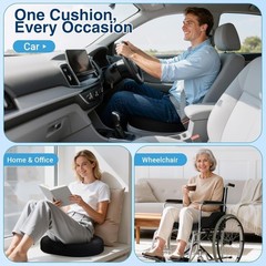 Donut Pillow for Tailbone Pain, Hemorrhoids – Cooling Gel Memory Foam Chair Seat