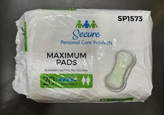 Secure Personal Care Products Incontinence Booster Pads Absorbency (20pk)