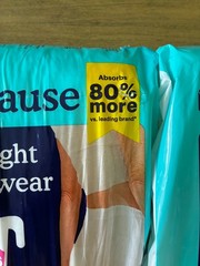 2 Packs Because Overnight Protective Underwear Large 14 Count Each 12 Hour New