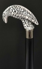 Antique Brass Bird Head Handle Black Wooden Walking Stick Cane New Decorative