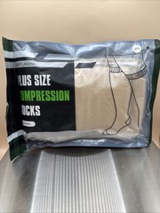 Sport Landing Plus Size 2XL Compression Socks Beige New Sealed 3 Pairs