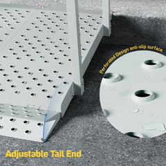 Portable Wheelchair Ramp with Handrails, Non-Slip Iron Handicap Ramp 440Lbs Load