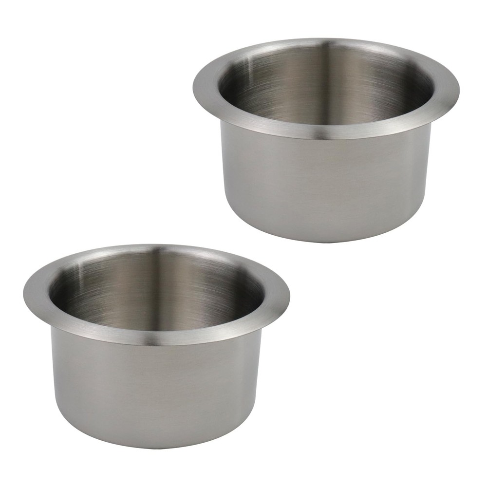 Pastlla 2pcs Stainless Steel Cup Bottom:3.54″, Top:4.37″, Height:2.2″, Silver
