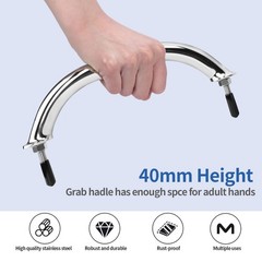 set of 2 Stainless Steel 8-5/8″ Grab Handle Handrail Polished Boat / RV / Bath
