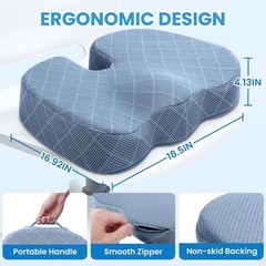 Non-Slip XX-Large Memory Foam Butt Pillow for Ultimate Back & Tailbone Comfort