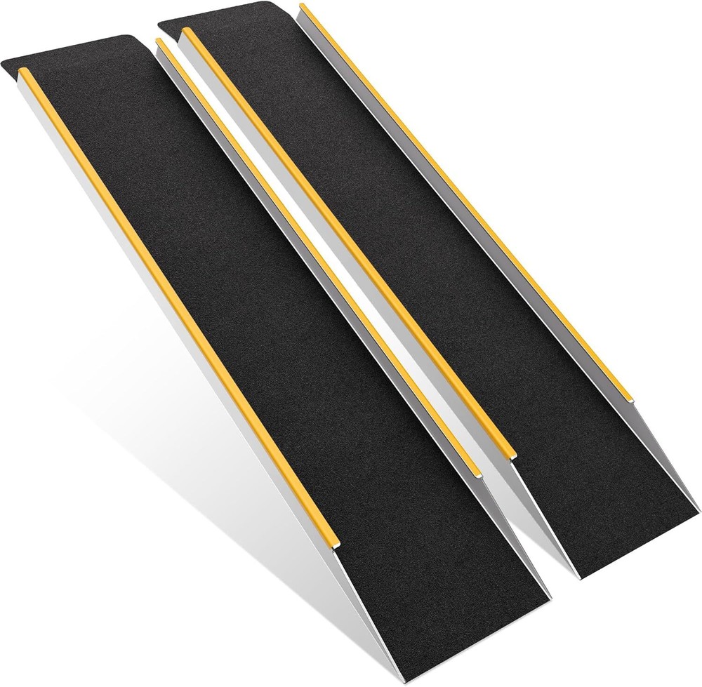 59″ Aluminum Shed Ramp 2PC 5′ Long Loading Ramp 9.8″ Wide Ramps for Shed 1200 lb
