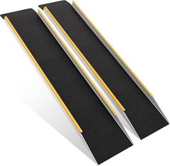 59″ Aluminum Shed Ramp 2PC 5′ Long Loading Ramp 9.8″ Wide Ramps for Shed 1200 lb