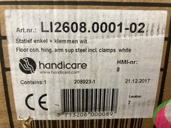 Handicare Hinged Arm Support Drop Down Rail Foldable White 330 lb LI2608