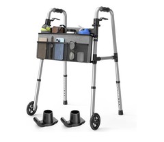 Loyoda Folding Walker with Basket and Glide Skis, 5″ Wheels Lightweight