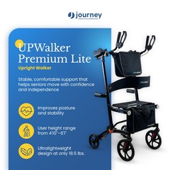 Journey Upright Walker for Seniors with Seat, Wheels and Motion-Activated Lights
