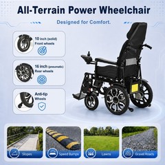 Heavy Duty Foldable High Back Electric Wheelchair EW8028 Dual 250W Motor