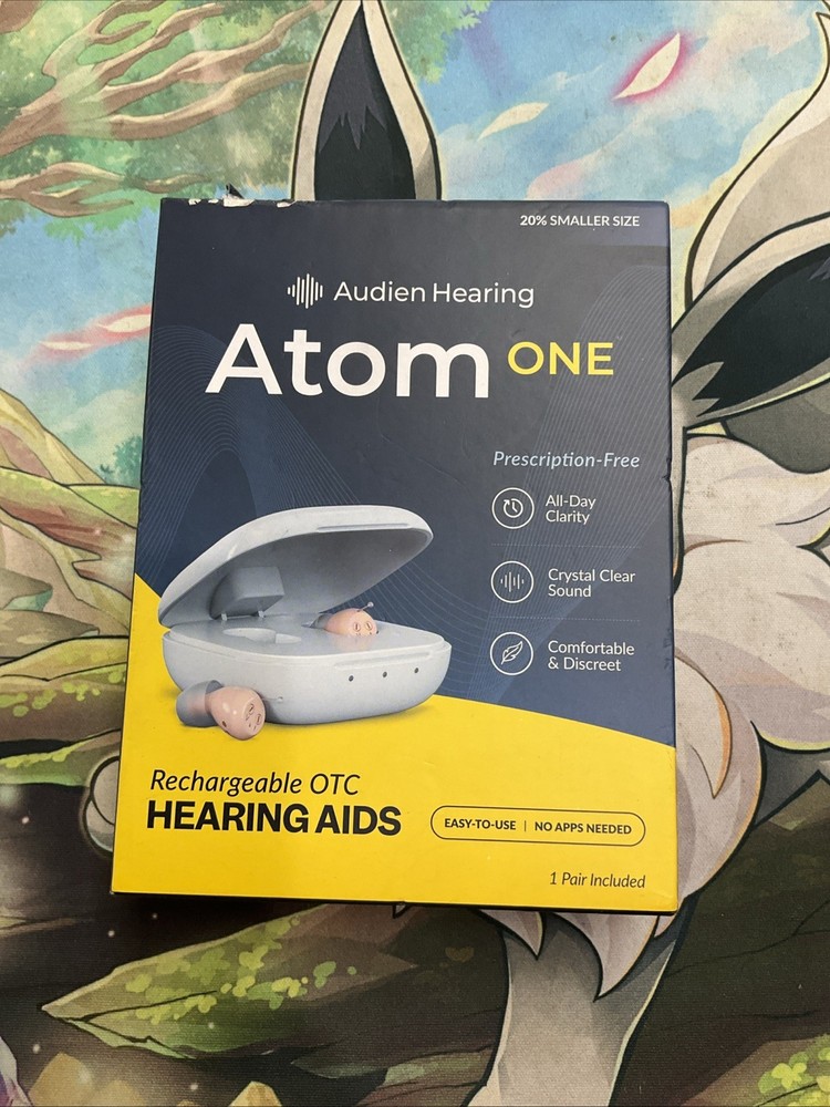 Audien Atom One OTC Hearing Aids Wireless, Rechargeable, Beige