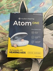 Audien Atom One OTC Hearing Aids Wireless, Rechargeable, Beige