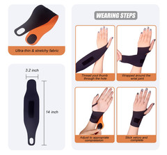 2 Pack Wrist Brace Support Carpal Tunnel Arthritis Tendonitis Compression Wrap B
