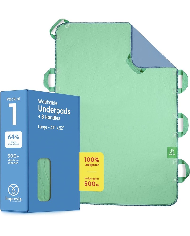 Improvia Positioning Bed Pad, Waterproof, Washable, 34″ x 52″
