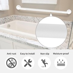36 Inch White Shower Grab Bar Stainless Steel Anti-Slip Knurled Grip
