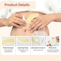 Deraymi 30pcs Ostomy Barrier Strips, Elastic Hydrocolloid Skin Barrier Strips, S