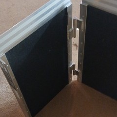 VEVOR Bi-Fold Aluminum Access Ramp Black Silver Anti-Slip Surface