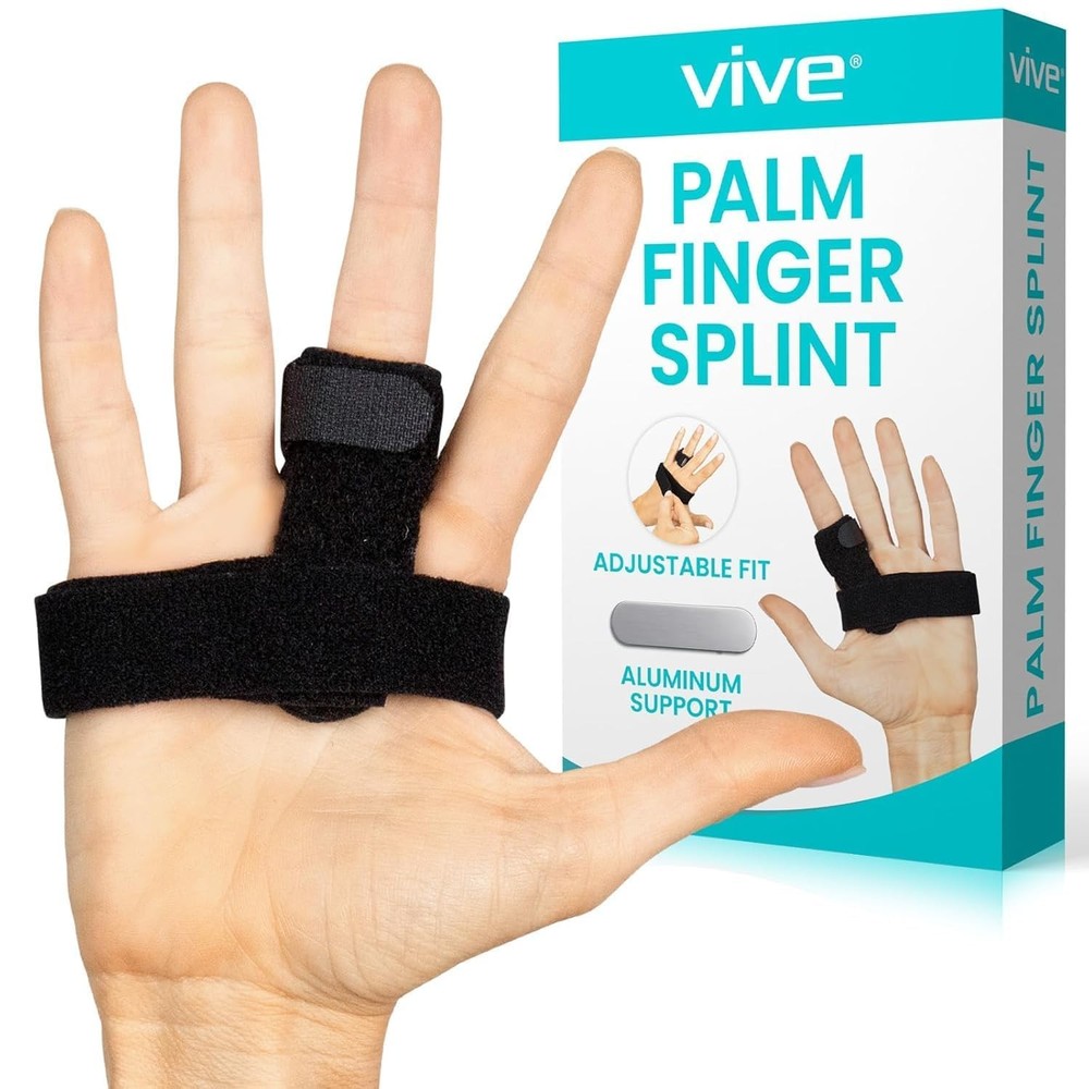 Vive Trigger Finger Splint Brace – Middle, Pinky, 1 Count (Pack of 1), Black