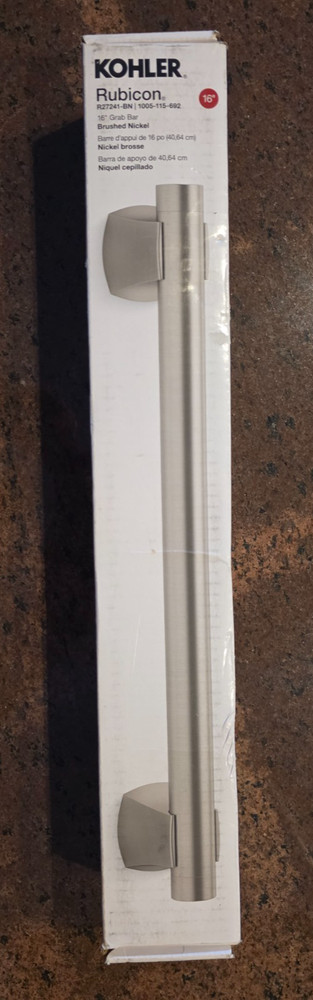 Kohler Rubicon K-R27241-BN 16 inch Grab Bar in Vibrant Brushed Nickel