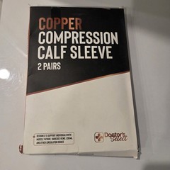 Doctors Select 2 Pairs Copper Calf Leg Compression Sleeve XXL Pink Purple Unisex