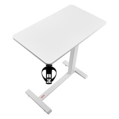 Uimoso Overbed Table Mobile Bed Side Desk with 4 Hidden Wheels Cup Holder White