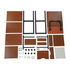 Height Adjustable Overbed Table 100 × 40 cm Foldable Top, Wheels & Drawer