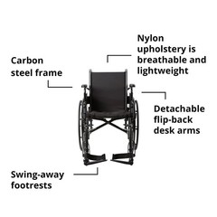 McKesson Lightweight Wheelchair Steel 16″-20″W x 16″ to 18″D Swing-Away Footrest
