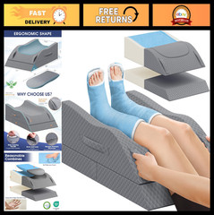 Leg Elevation Pillow with Memory Foam, Adjustable Bolster for Blood Circulation,