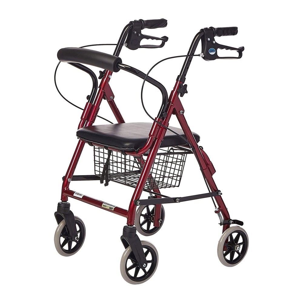 Lumex Lite Junior Light & Compart 4 Wheel Rollator for Youth Burgundy (Open Box)
