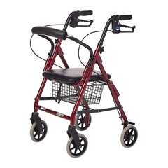 Lumex Lite Junior Light & Compart 4 Wheel Rollator for Youth Burgundy (Open Box)