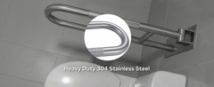 26-Inch Foldable Toilet Grab Bar – 90° Flip-Up Design, Premium 304 Stainless