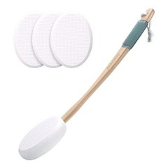 AmazerBath Lotion Applicator for Back Feet w 4 White Replacement Pads NEW