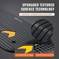 VEVOR 4″ Rise Rubber Threshold Ramp, 35.5″ Wide H x 35.6‘’ L, Black