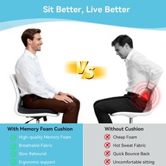 Car Seat Cushion for Driving, Office Chair Cushions with Removable Cover, Non…