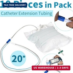 VWJ 10 Pack 20 Inch Leg Bag Extension Tubing – Flexible, Latex-Free Drainage Hos