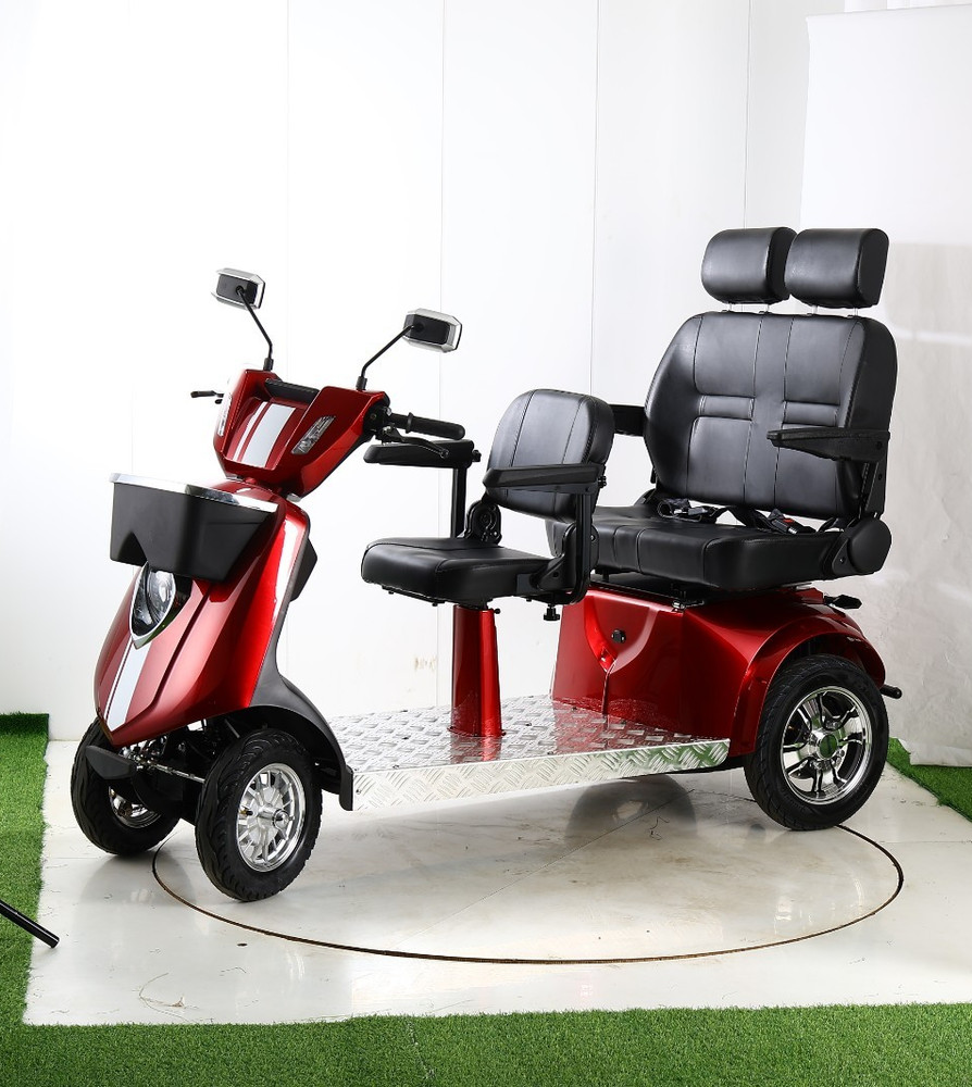1000W 4-Wheel Heavy Duty Adjustable 3-Seat Electric Power Mobility Scooters