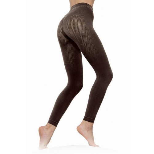 Silver Wave Long Micromassaging Leggings Solidea Black