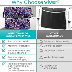 Water-Resistant Wheelchair Accessory Bag with Four Outer Pockets for Convenience