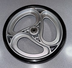 NEW 9” Mobility Caster Wheel – Silver Spoke Poly Tire W/ Bearing Hub -no Hardw