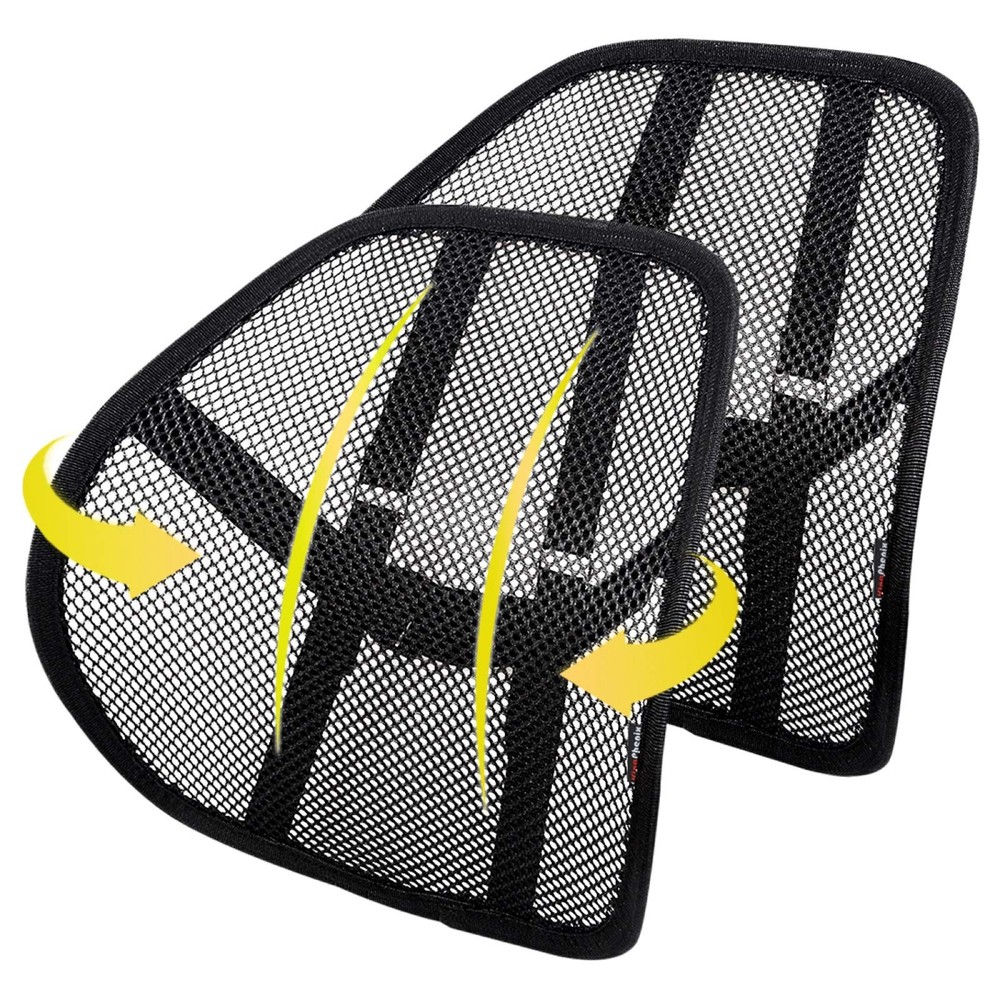 kingphenix Lumbar Support (2 Pack) with 15.7*15.5*5.3inch, Mesh – Black