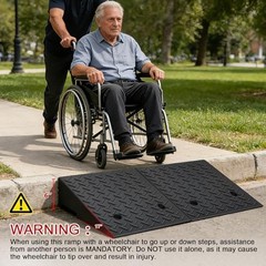 Rubber Curb Ramp,2 Pack,6″ Rise Height,11023Ibs, Capacity Driveway Ramps,18.9″ L