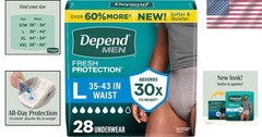 Depend Fresh Protection Adult Diapers – Maximum Comfort, Large Size, 28 Count