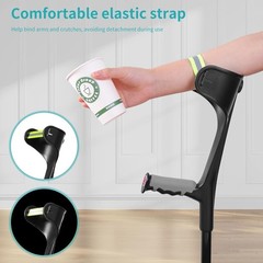 Forearm Crutches for Adults Adjustable, Portable Foldable with Arm Strap (2 Pcs)